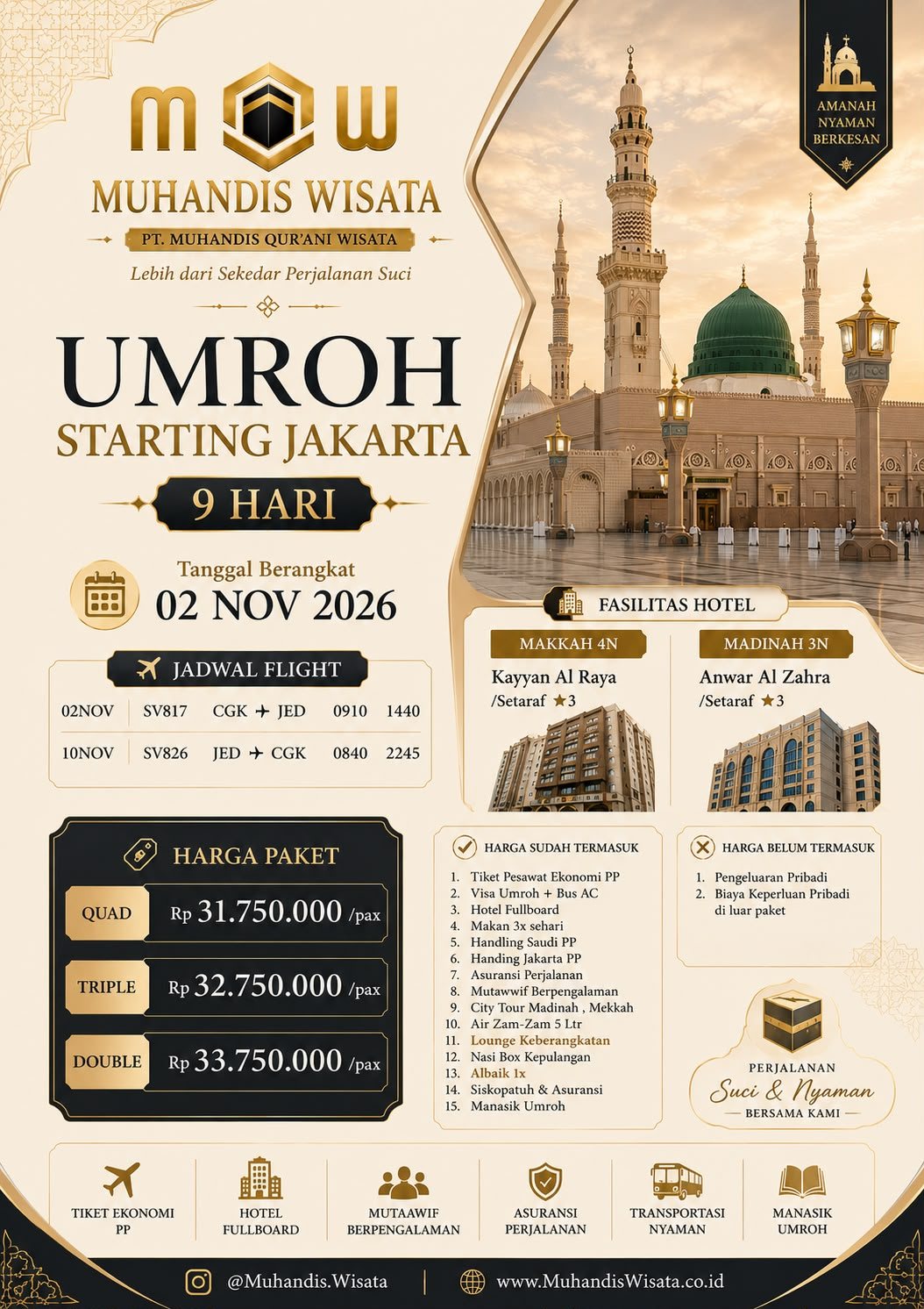 Umroh 9 Hari Starting Jakarta